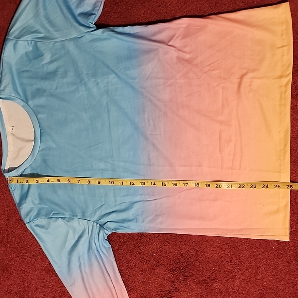 Women's Multi-Color Pastel 3/4 Sleeve Top, Medium - Picture 8 of 8